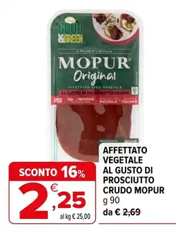 Iperal Affettato vegetale al gusto di prosciutto crudo Mopur offerta