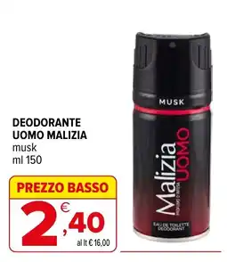 Iperal Deodorante uomo malizia musk offerta
