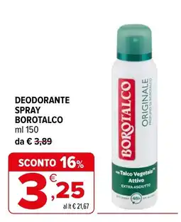 Iperal Deodorante spray Borotalco offerta