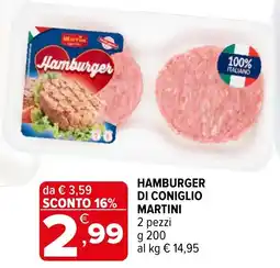 Iperal Hamburger di coniglio Martini offerta