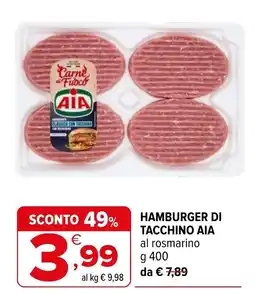 Iperal Hamburger di tacchino AIA al rosmarino offerta