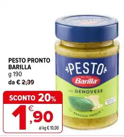 Iperal Pesto pronto Barilla offerta