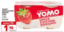 Iperal Yogurt senza zuccheri aggiunti Yomo fragola offerta