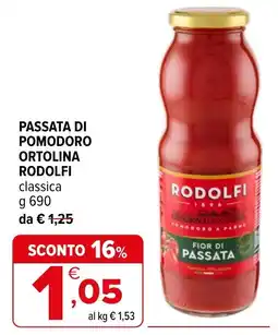 Iperal Passata di pomodoro Ortolina Rodolfi classica offerta