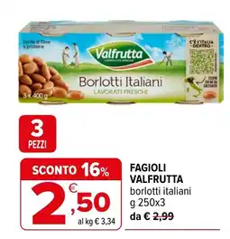 Iperal Fagioli Valfrutta borlotti italiani offerta