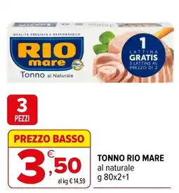Iperal Tonno Rio Mare al naturale offerta