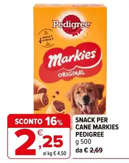 Iperal Snack per cane Markies Pedigree offerta