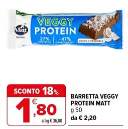 Iperal Barretta veggy protein matt offerta
