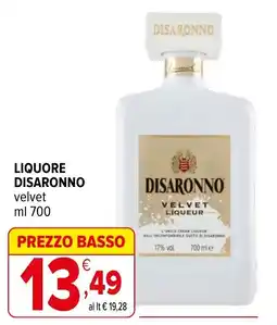 Iperal Liquore Disaronno velvet offerta