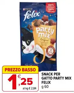 Iperal Snack per gatto party mix felix offerta