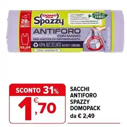 Iperal Sacchi antiforo spazzy domopack offerta