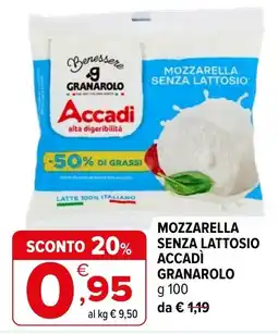Iperal Mozzarella senza lattosio Accadì Granarolo offerta