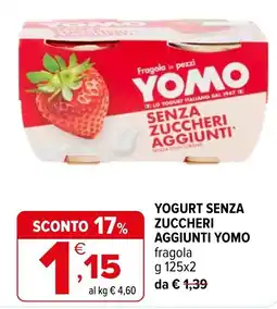 Iperal Yogurt senza zuccheri aggiunti Yomo fragola offerta