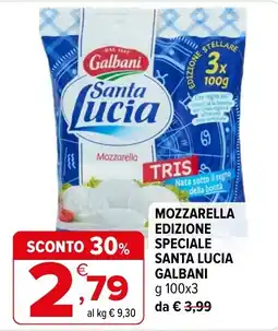 Iperal Mozzarella Edizione Speciale Santa Lucia Galbani offerta