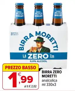 Iperal Birra zero Moretti offerta