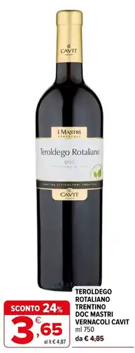 Iperal Teroldego Rotaliano DOC Mastri Vernacoli Cavit offerta