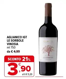 Iperal Aglianico IGT Le Sorbole offerta
