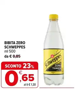 Iperal Bibita zero Schweppes offerta