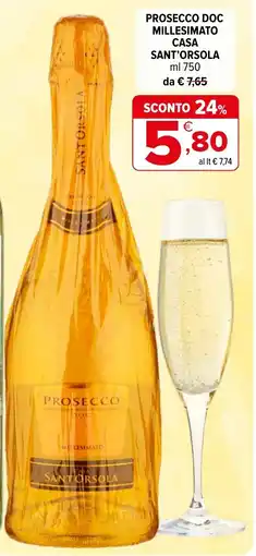 Iperal Prosecco millesimato Casa Sant'Orsola offerta
