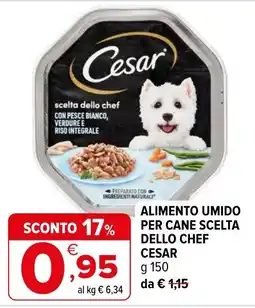 Iperal Alimento umido per cane scelta dello chef Cesar offerta