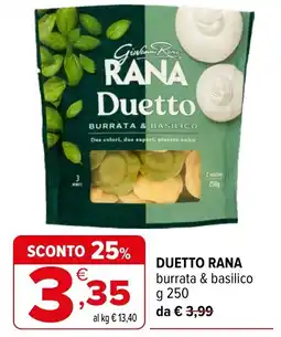 Iperal Duetto Rana burrata & basilico offerta