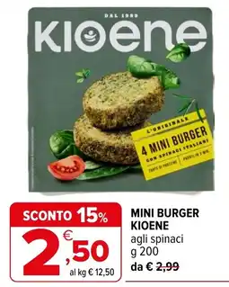 Iperal Mini burger Kioene agli spinaci offerta