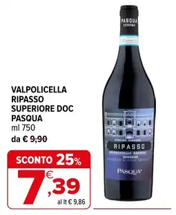 Iperal Valpolicella Ripasso Superiore Doc Pasqua offerta