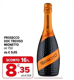 Iperal Prosecco Doc Treviso Mionetto offerta