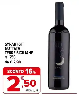Iperal Syrah IGT Nuttata Terre Siciliane offerta