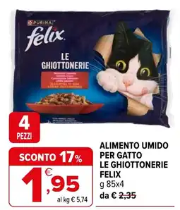 Iperal Alimento umido per gatto le ghiottonerie felix offerta