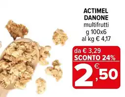 Iperal Actimel Danone multifrutti offerta