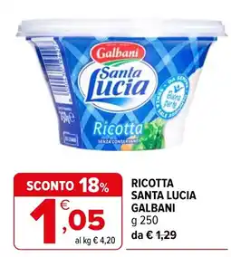 Iperal Ricotta Santa Lucia Galbani offerta