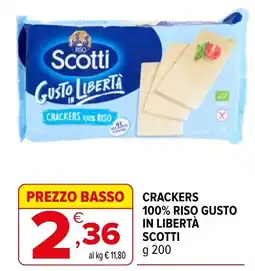 Iperal Crackers 100% riso gusto in libertà Scotti offerta