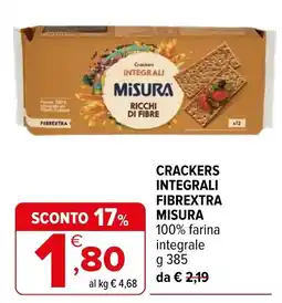 Iperal Crackers integrali Fibrextra Misura offerta