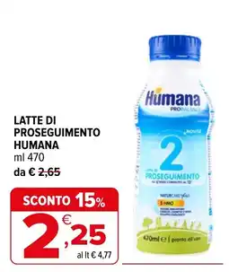 Iperal Latte di proseguimento Humana offerta