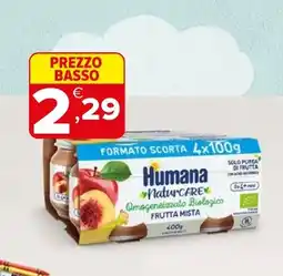 Iperal Humana NaturCare Omogeneizzato Biologico Frutta Mista offerta