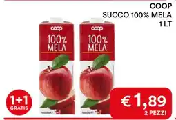 Coop COOP SUCCO 100% MELA 1 LT offerta