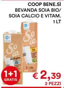 Coop COOP BENE.SÌ BEVANDA SOIA BIO/SOIA CALCIO E VITAM offerta