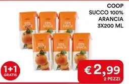 Coop COOP SUCCO 100% ARANCIA 3X200 ML offerta
