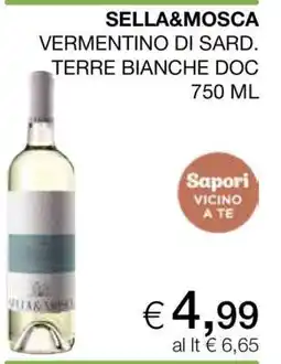 Coop SELLA&MOSCA VERMENTINO DI SARD. TERRE BIANCHE DOC 750 ML offerta