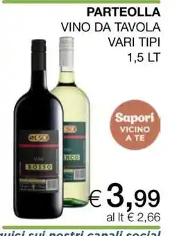Coop PARTEOLLA VINO DA TAVOLA offerta