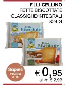 Coop F.LLI CELLINO FETTE BISCOTTATE CLASSICHE/INTEGRALI offerta