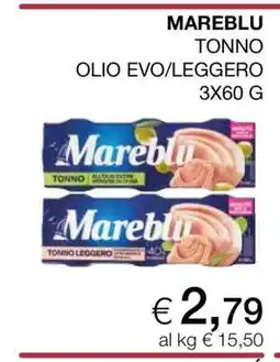 Coop MAREBLU TONNO OLIO EVO/LEGGERO 3X60 G offerta