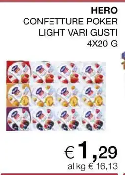 Coop HERO CONFETTURE POKER LIGHT VARI GUSTI 4X20 G offerta