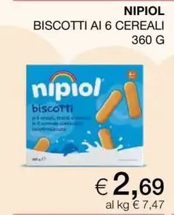 Coop NIPIOL Biscotti ai 6 Cereali 360 g offerta