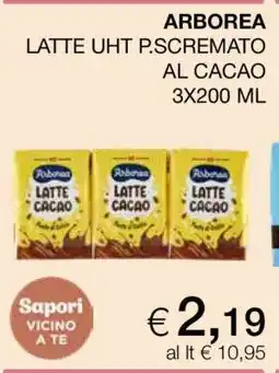 Coop ARBOREA LATTE UHT P.SCREMATO AL CACAO 3X200 ML offerta