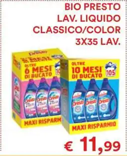 Coop BIO PRESTO LAV. LIQUIDO CLASSICO/COLOR 3X35 LAV offerta