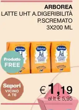 Coop ARBOREA LATTE UHT A.DIGERIBILITÀ P.SCREMATO 3X200 ML offerta