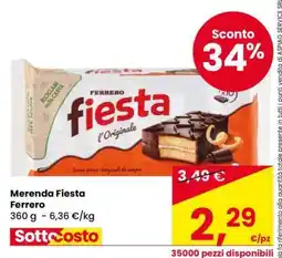 Eurospar Merenda Fiesta Ferrero offerta