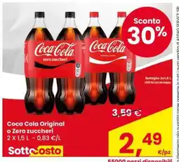 Eurospar Coca Cola Original o Zero zuccheri offerta